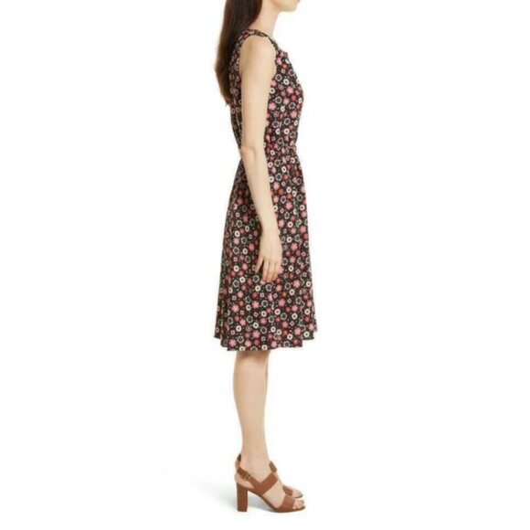 Kate Spade Fit Flare Dress Extra Small XS Sleeveless V-Neck Floral Knee Length - Picture 12 of 12